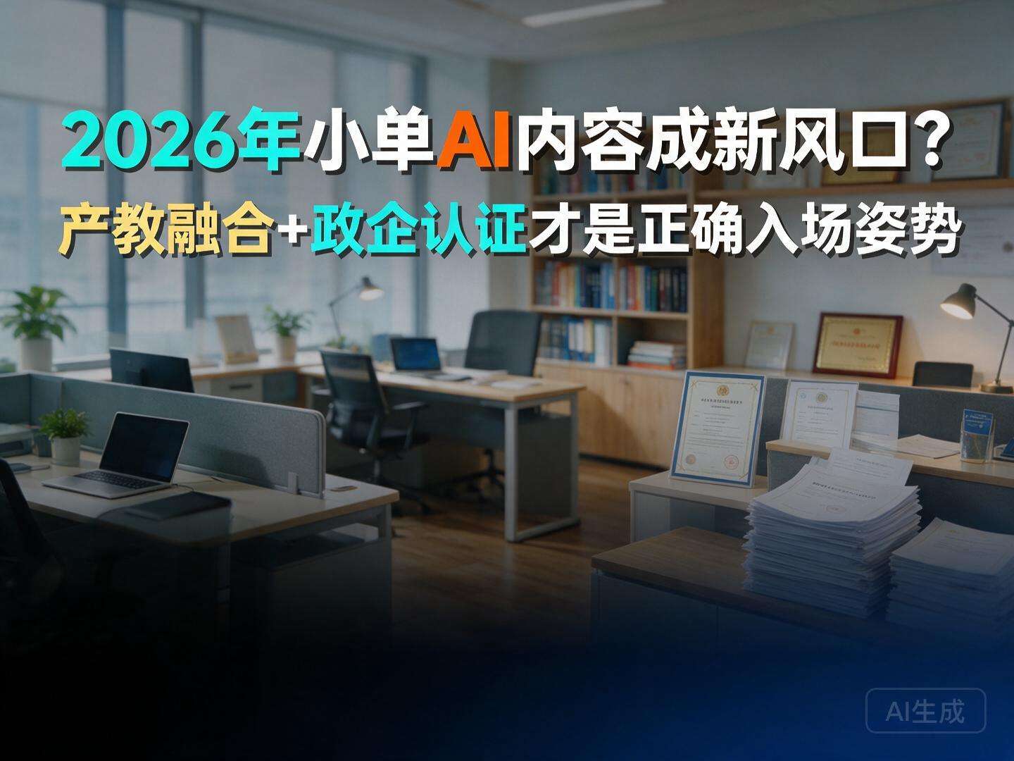 2026年小单AI内容成新风口？产教融合+政企认证才是正确入场姿势封面图