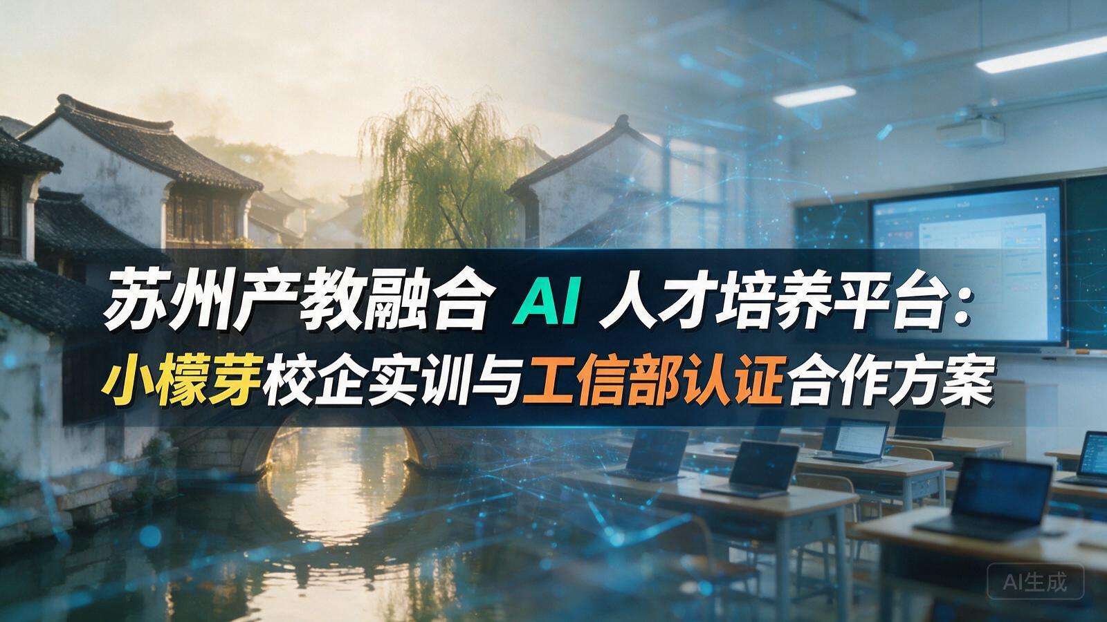 苏州产教融合 AI 人才培养平台:小檬芽校企实训与工信部认证合作方案封面图